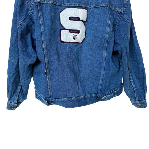 Vintage Wrangler Hero Jean Jacket Medium Blue Denim Scott Band Men's Size Large - Picture 7 of 9